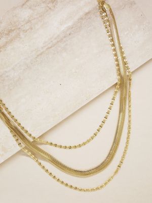 Supreme Mixed Chain 18k Gold Plated Layered Necklace