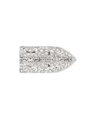 Silver And Crystal Deco Pin Clip