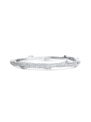 Enchanted Forest Pave Bangle Bracelet With Diamonds