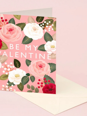 Pink Rose Be My Valentine Card - Cc7