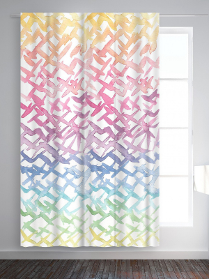 Americanflat Rainbow Abstract By Victoria Nelson Blackout Rod Pocket Single Curtain Panel 50x84