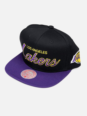 Mitchell & Ness Nba Los Angeles Lakers Flat Script Snapback