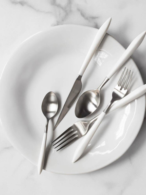 Vietri Ares Five Piece Place Setting - Silver & White