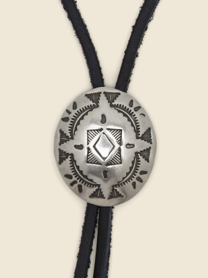 Leather Bolo Tie - Nickel Silver/leather