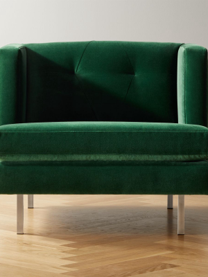 Avec Emerald Green Chair With Brushed Stainless Steel Legs