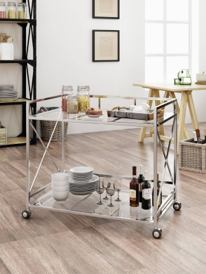 Ignatius Industrial Modern Bar Cart Silver - Christopher Knight Home