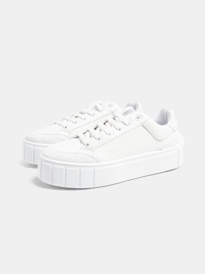 Chelsea White Lace Up Sneakers