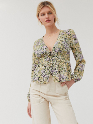 Uo Hannah Button-front Blouse