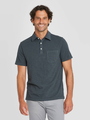 Men's Standard Fit Polo Collared Shirt - Goodfellow & Co™ Dark Gray