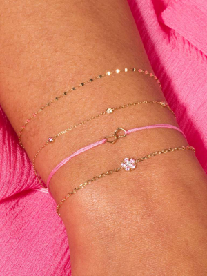 Pink Sapphire Flower Bracelet