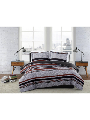 London Fog Warren Stripe Duvet Set