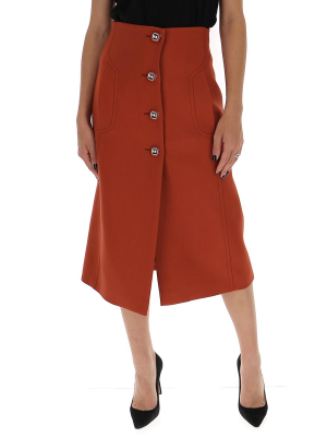 Prada Buttoned Midi Skirt