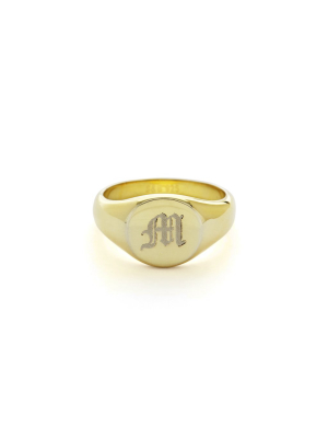 Block Signet Ring (gold Or Silver)