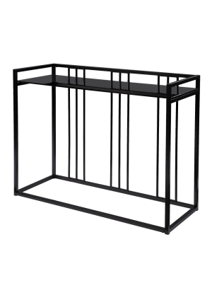 Ranshic Glass-top Console Table Black - Aiden Lane