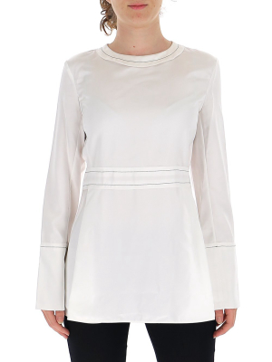 Marni Contrast Stitching Detail Collarless Blouse