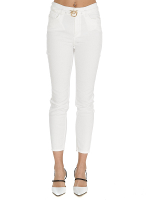 Pinko Logo Buckle High-waisted Jeans