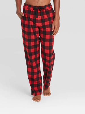 Men's Buffalo Checked Microfleece Pajama Pants - Goodfellow & Co™ Red