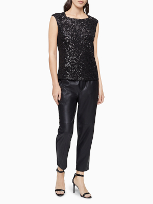 Sequin Cap Sleeve Top