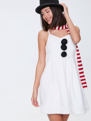 Snowman Holiday Dress Hat & Scarf Set