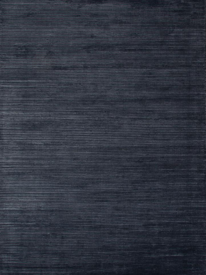 Basis Handmade Solid Dark Blue Area Rug