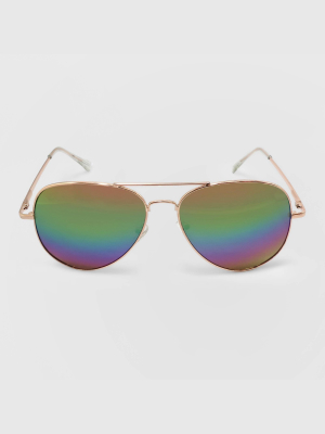 Women's Aviator Metal Sunglasses - Wild Fable™ Gold