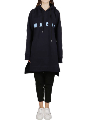 Marni Logo Print Oversize Hoodie