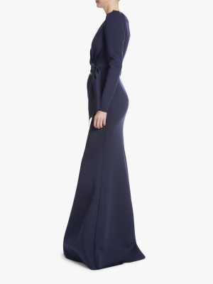 Ruched-waist Gown