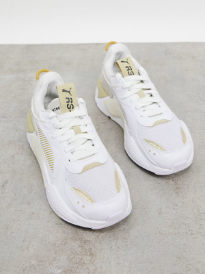 Puma Rs-x3 Sneakers In White And Gold