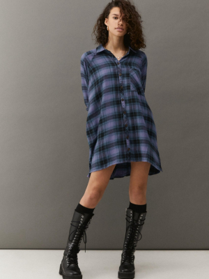 Uo Ashley Plaid Shirt Dress