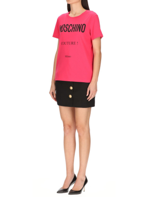 Moschino Logo Printed Crewneck T-shirt