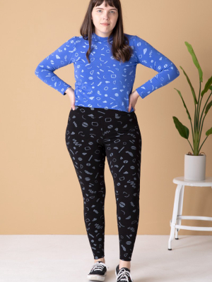 Sammy Legging - Black - Squiggles Print