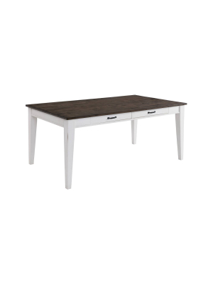 Belgium Farmhouse Dining Table With Drawers Gray - Intercon