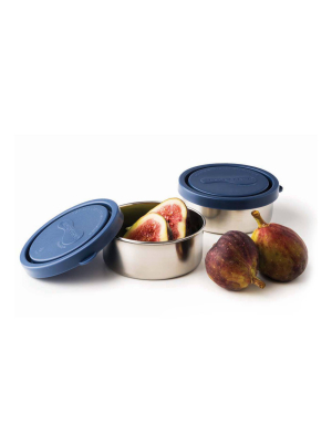 U Konserve Round Small Stainless Steel Containers 5oz (set Of 2) - Ocean Plastic Lids