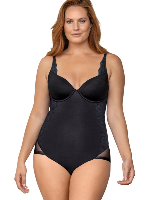 Leonisa Shapewear Underwire Lace Side Sculpting Bodysuit