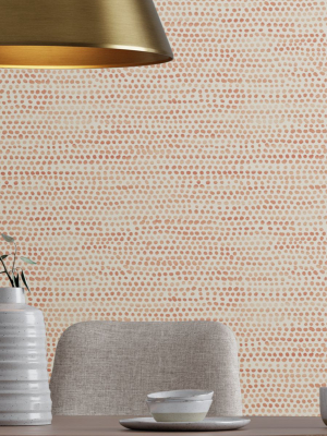 Tempaper Coral Moire Dots Removable Wallpaper