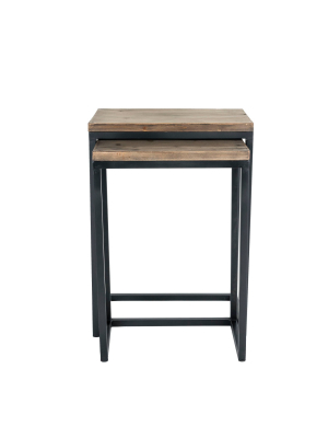 Parker Nesting Table Set Brown - Clickdecor