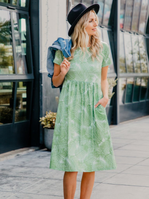 Palm Print Corryn Dress - Green