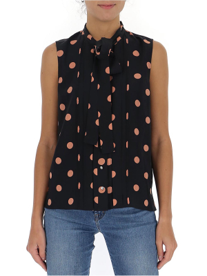 Tory Burch Polka Dot Sleveless Blouse