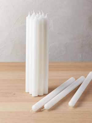 Set Of 12 White Taper Candles