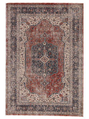 Vibe By Jaipur Living Temple Medallion Gray/ Red Area Rug (5'3"x7'6")