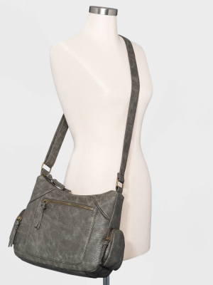 Bueno Zip Closure Crossbody Bag - Green/gray