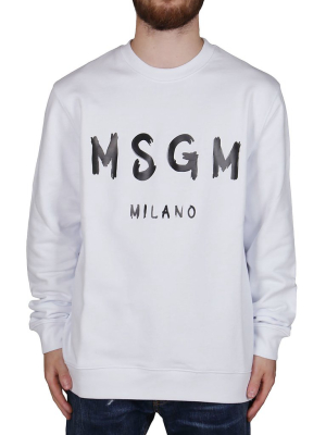 Msgm Logo Printed Crewneck Sweatshirt