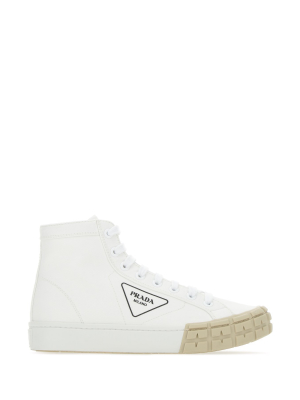 Prada Gabardine Wheel High Top Sneakers