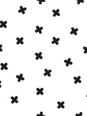 X Marks The Spot Peel & Stick Wallpaper In Black And White By Roommates For York Wallcoverings