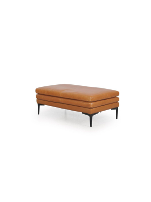 Jane Full Leather Bench Ottoman Tan