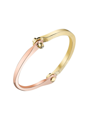 Rose And Yellow Gold Stud Handcuff