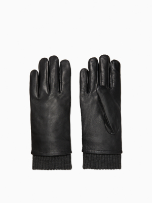 Leather Logo Touchscreen Gloves