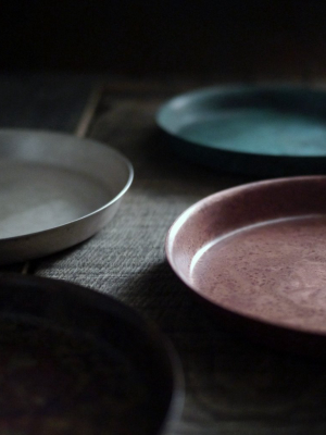 Oxidized Copper Dish - Silver