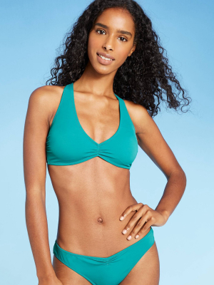 Women's Cinch Front Detail Bralette Bikini Top - Shade & Shore™ Pool Blue