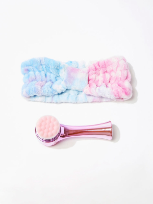 Facial Cleansing Brush & Headwrap Set